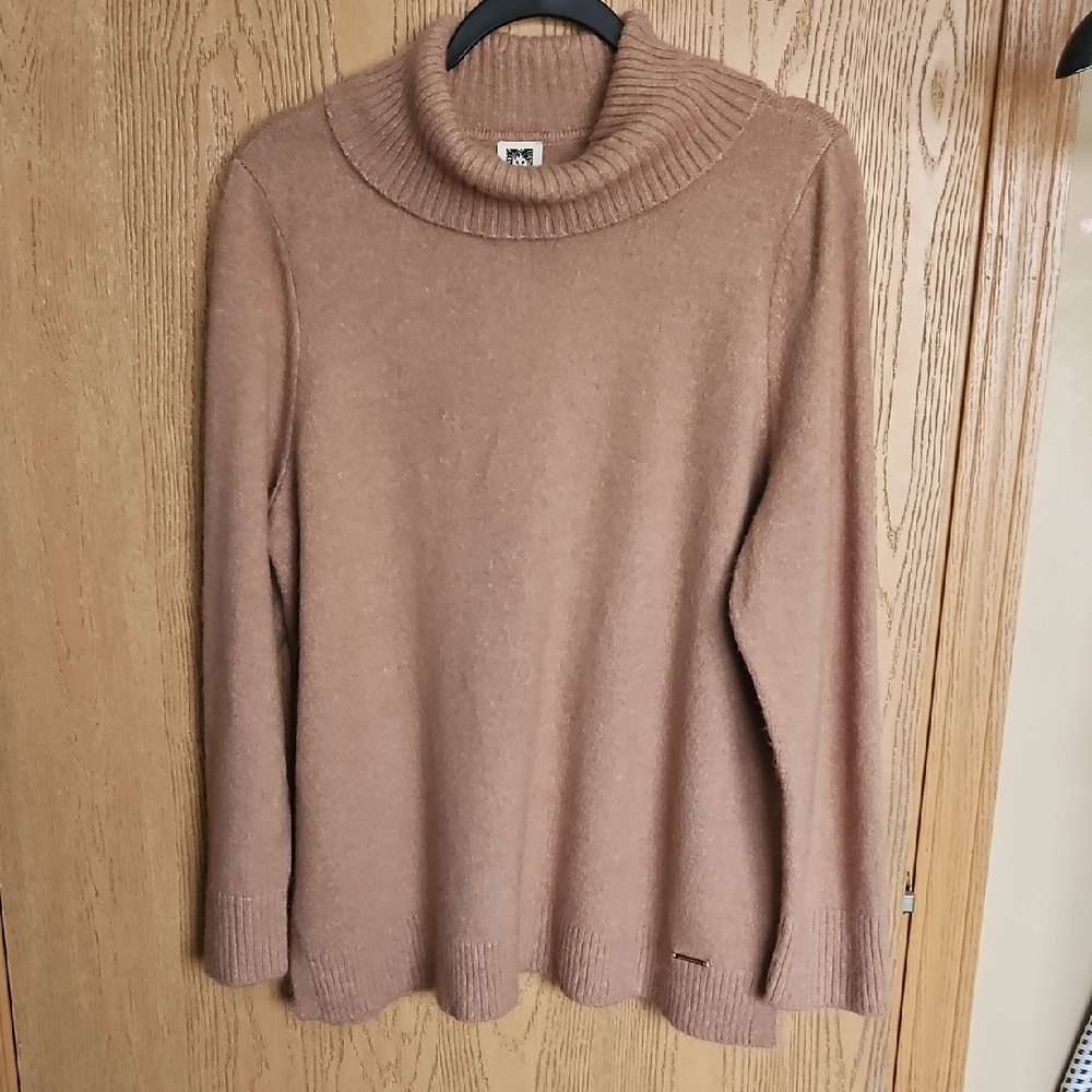 Ann Klein Cozy Tan Turtleneck Sweater